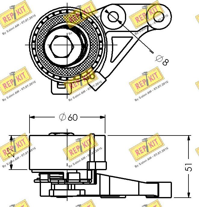 REPKIT RKT1834 - Натяжной ролик, зубчатый ремень ГРМ unicars.by