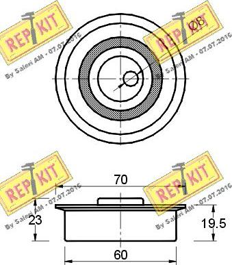 REPKIT RKT1399 - Натяжной ролик, зубчатый ремень ГРМ unicars.by