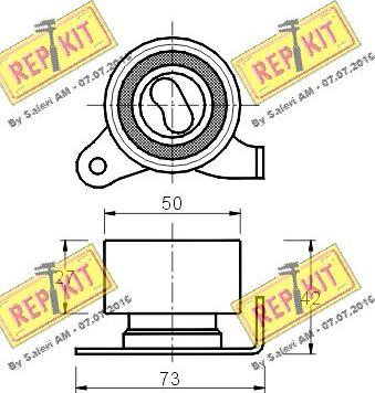 REPKIT RKT1345 - Натяжной ролик, зубчатый ремень ГРМ unicars.by