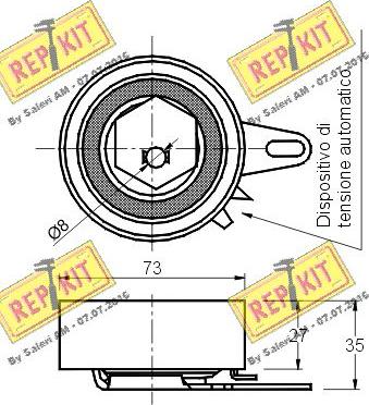 REPKIT RKT1369 - Натяжной ролик, зубчатый ремень ГРМ unicars.by