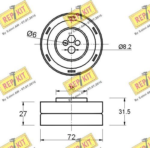 REPKIT RKT1303 - Натяжной ролик, зубчатый ремень ГРМ unicars.by