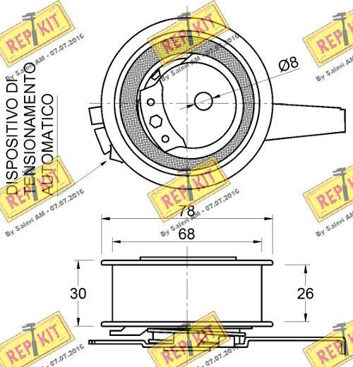 REPKIT RKT3693 - Натяжной ролик, зубчатый ремень ГРМ unicars.by