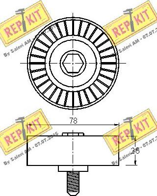 REPKIT RKT3004 - Ролик, поликлиновый ремень unicars.by