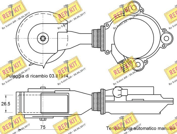 REPKIT RKT3034 - Натяжитель, поликлиновый ремень unicars.by