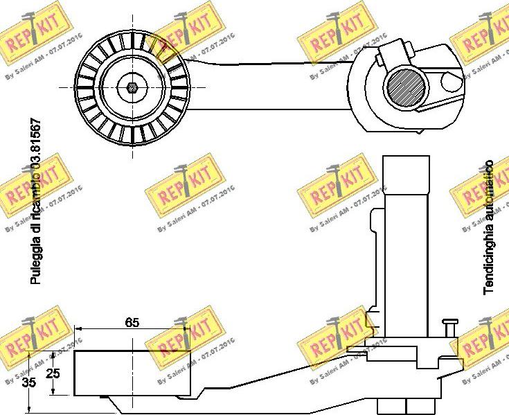 REPKIT RKT3033 - Натяжитель, поликлиновый ремень unicars.by