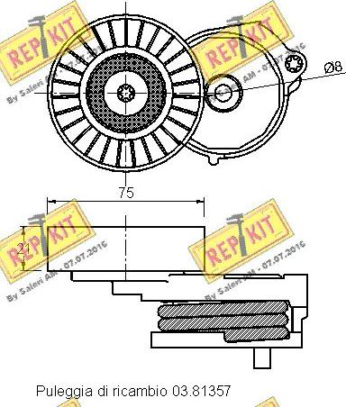 REPKIT RKT3072 - Натяжитель, поликлиновый ремень unicars.by