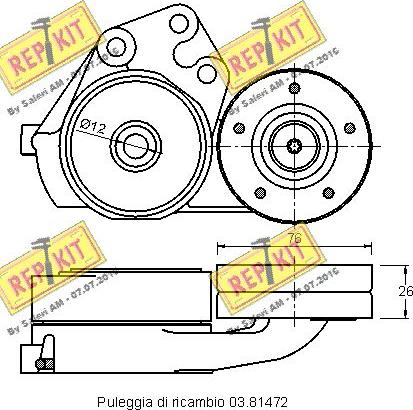 REPKIT RKT3187 - Натяжитель, поликлиновый ремень unicars.by