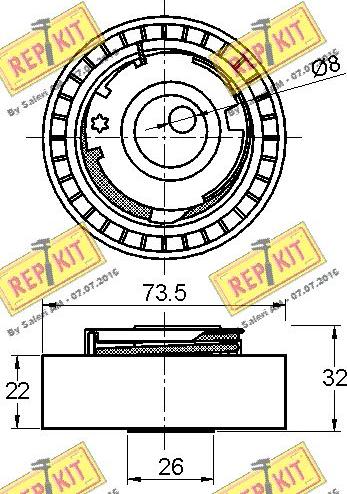 REPKIT RKT3399 - Натяжной ролик, зубчатый ремень ГРМ unicars.by