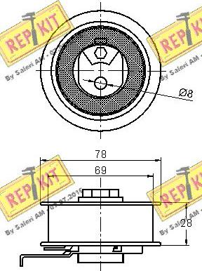 REPKIT RKT3383 - Натяжной ролик, зубчатый ремень ГРМ unicars.by