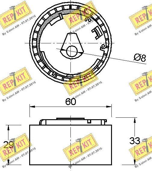 REPKIT RKT3334 - Натяжной ролик, зубчатый ремень ГРМ unicars.by