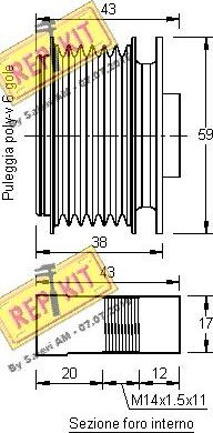 REPKIT RKT3209 - Шкив генератора, муфта unicars.by