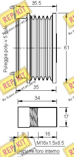 REPKIT RKT3211 - Шкив генератора, муфта unicars.by