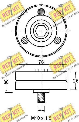 REPKIT RKT2984 - Ролик, поликлиновый ремень unicars.by