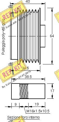 REPKIT RKT2925 - Шкив генератора, муфта unicars.by