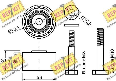 REPKIT RKT2466 - Направляющий ролик, зубчатый ремень ГРМ unicars.by