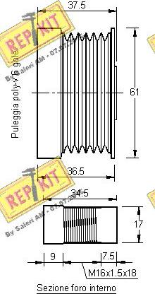 REPKIT RKT2421 - Шкив генератора, муфта unicars.by