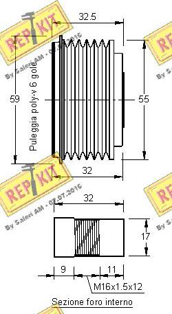 REPKIT RKT2695 - Шкив генератора, муфта unicars.by