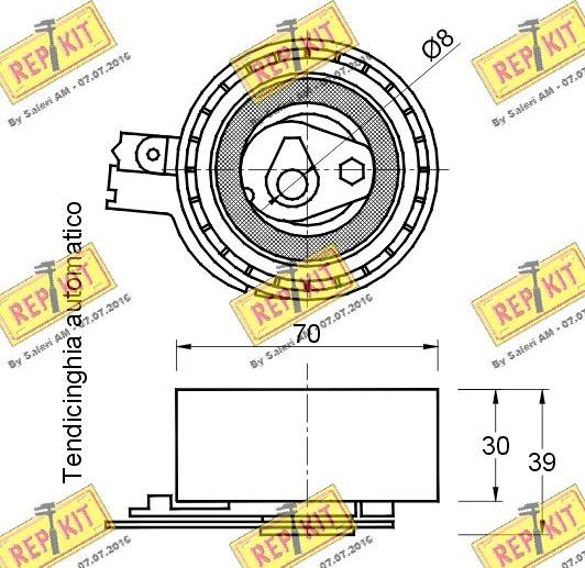 REPKIT RKT2620 - Натяжной ролик, зубчатый ремень ГРМ unicars.by