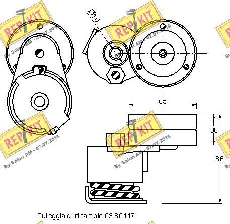 REPKIT RKT2162 - Натяжитель, поликлиновый ремень unicars.by