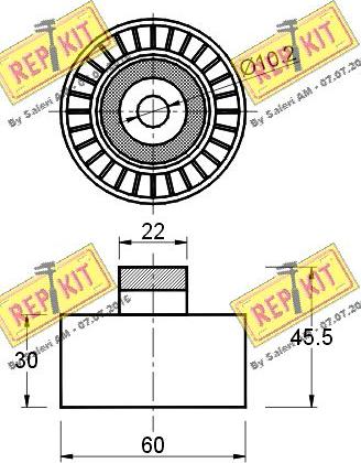 REPKIT RKT2186 - Ролик, поликлиновый ремень unicars.by