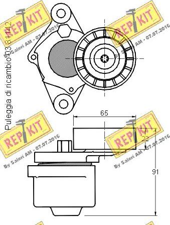 REPKIT RKT2857 - Натяжитель, поликлиновый ремень unicars.by