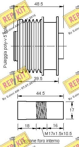 REPKIT RKT2370 - Шкив генератора, муфта unicars.by