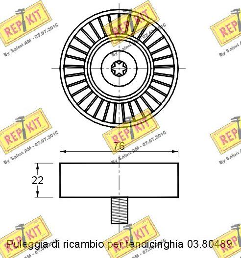 REPKIT RKT2200 - Ролик, поликлиновый ремень unicars.by