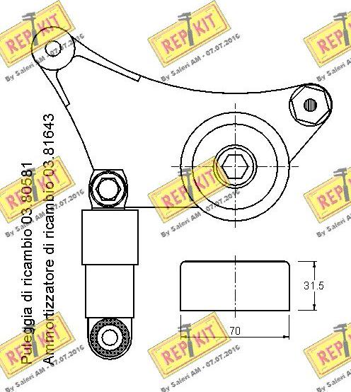 REPKIT RKT2289 - Натяжитель, поликлиновый ремень unicars.by