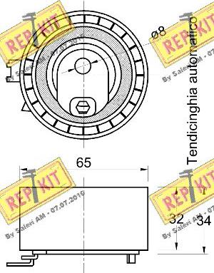 REPKIT RKT2226 - Натяжной ролик, зубчатый ремень ГРМ unicars.by