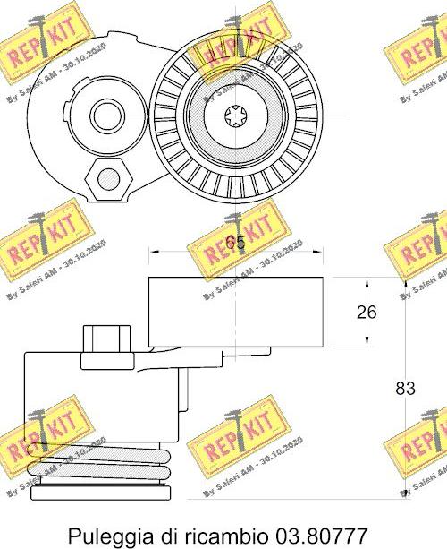 REPKIT RKT2777 - Натяжитель, поликлиновый ремень unicars.by