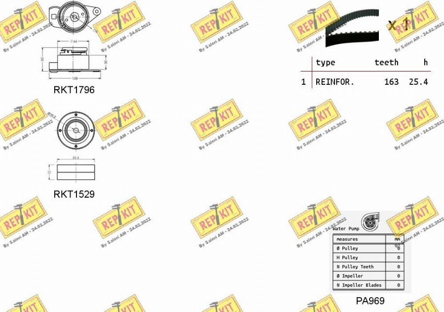 REPKIT RKTK0905PA - Водяной насос + комплект зубчатого ремня ГРМ unicars.by