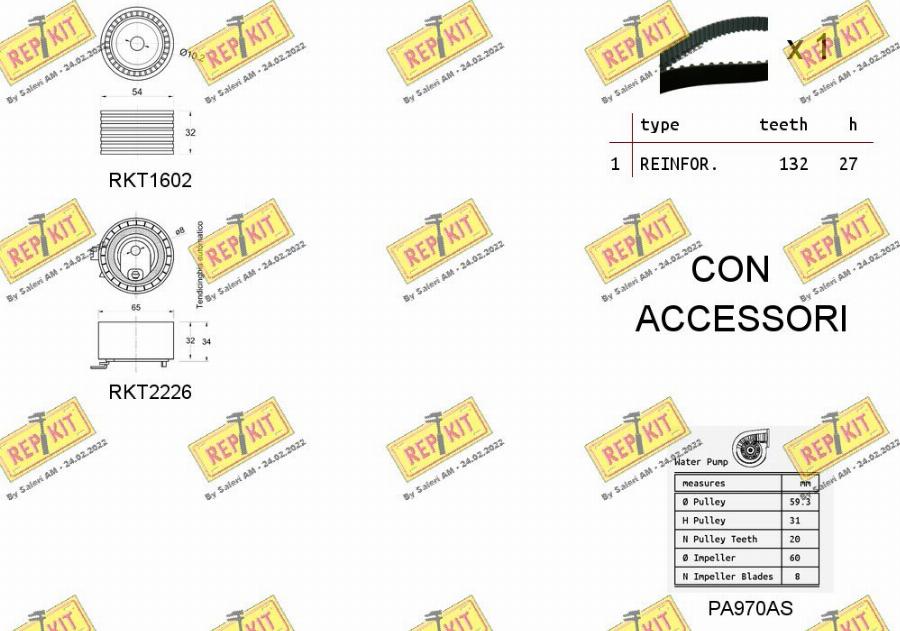 REPKIT RKTK0912PA - Водяной насос + комплект зубчатого ремня ГРМ unicars.by