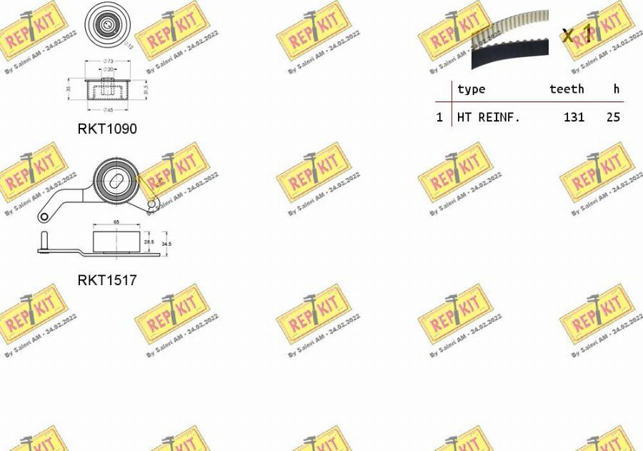 REPKIT RKTK0845 - Комплект зубчатого ремня ГРМ unicars.by