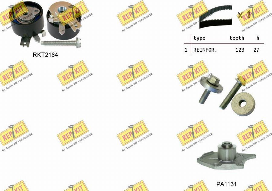 REPKIT RKTK0863PA - Водяной насос + комплект зубчатого ремня ГРМ unicars.by