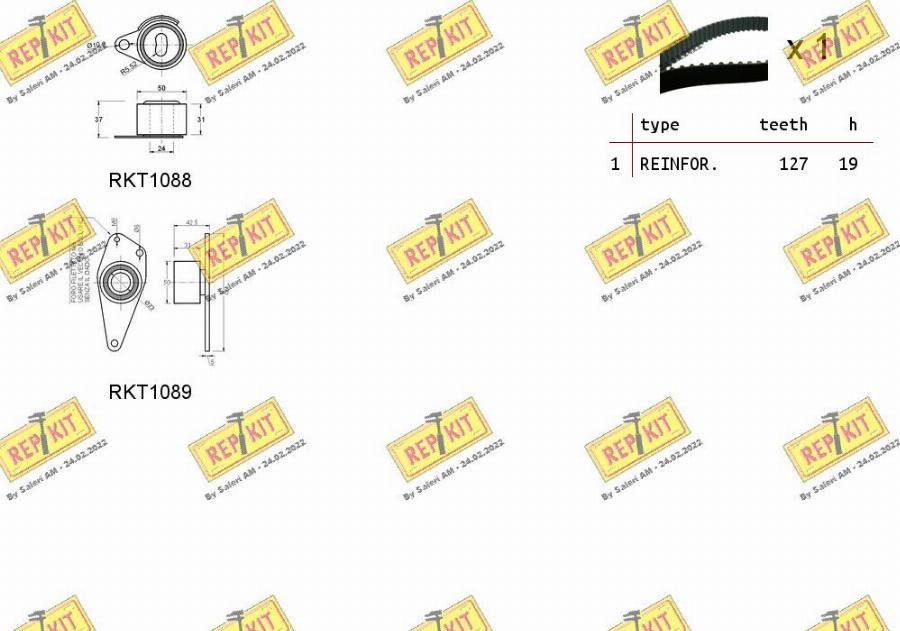 REPKIT RKTK1041 - Комплект зубчатого ремня ГРМ unicars.by