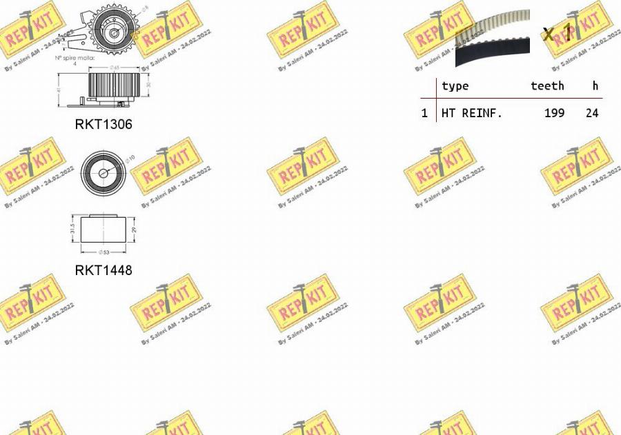 REPKIT RKTK1088 - Комплект зубчатого ремня ГРМ unicars.by