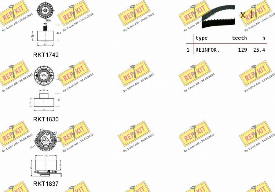 REPKIT RKTK1030 - Комплект зубчатого ремня ГРМ unicars.by