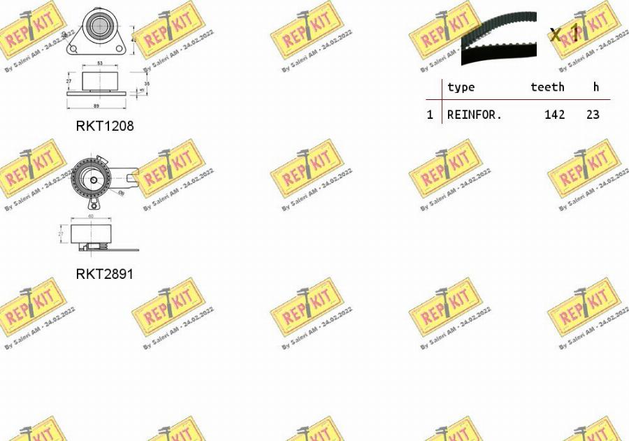 REPKIT RKTK1155 - Комплект зубчатого ремня ГРМ unicars.by