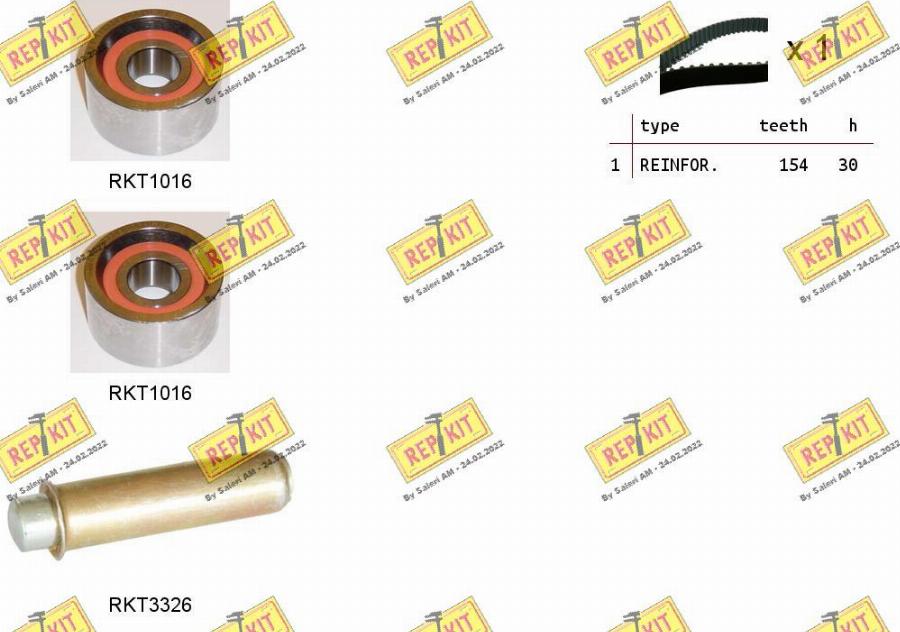 REPKIT RKTK1184 - Комплект зубчатого ремня ГРМ unicars.by