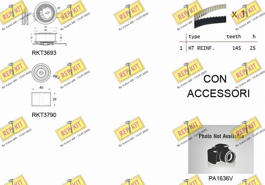 REPKIT RKTK1181PA2 - Водяной насос + комплект зубчатого ремня ГРМ unicars.by