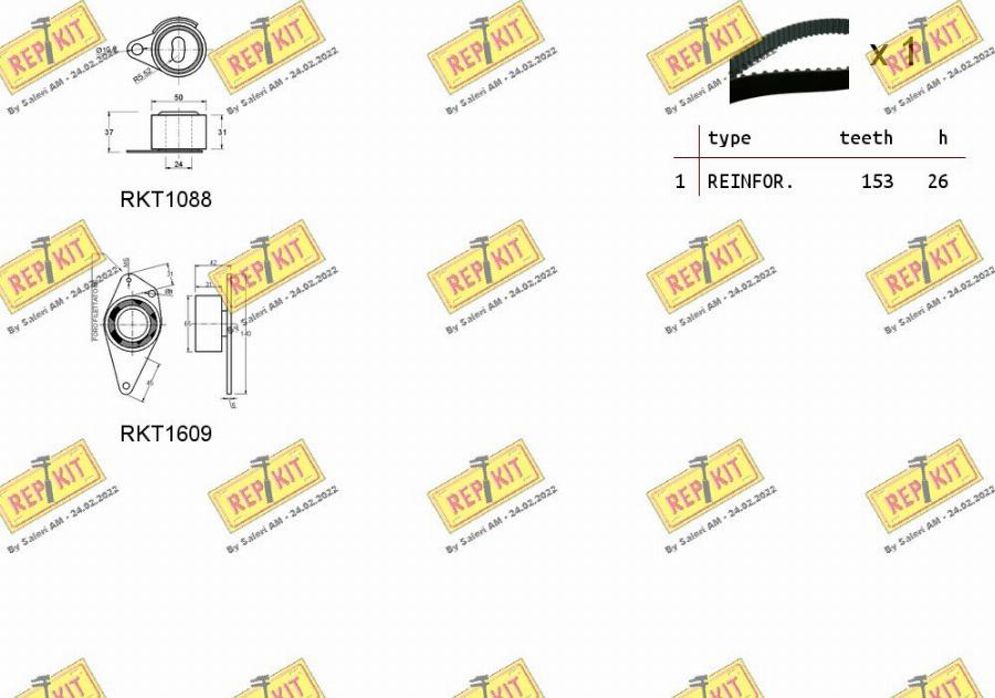 REPKIT RKTK1134 - Комплект зубчатого ремня ГРМ unicars.by