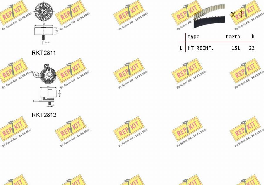 REPKIT RKTK1128 - Комплект зубчатого ремня ГРМ unicars.by