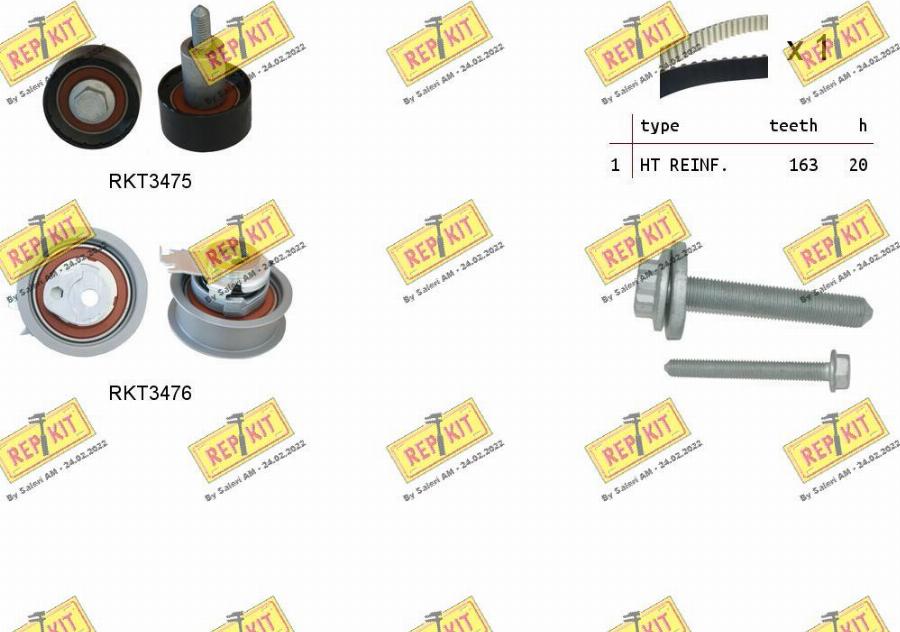 REPKIT RKTK1174 - Комплект зубчатого ремня ГРМ unicars.by