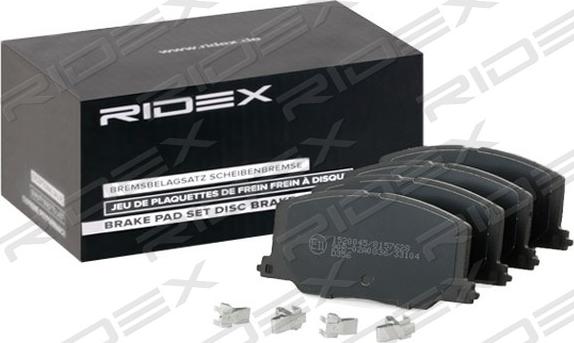 RIDEX 402B0720 - Тормозные колодки, дисковые, комплект unicars.by