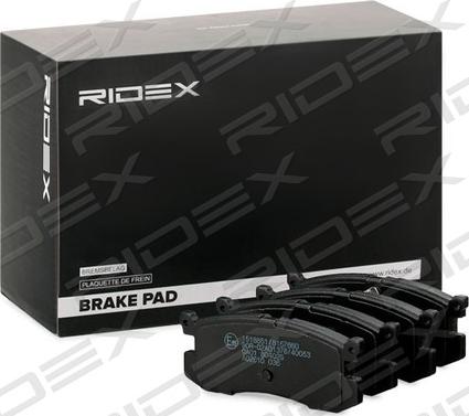 RIDEX 402B1038 - Тормозные колодки, дисковые, комплект unicars.by