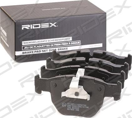 RIDEX 402B1220 - Тормозные колодки, дисковые, комплект unicars.by