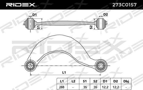 RIDEX 273C0157 - Рычаг подвески колеса unicars.by