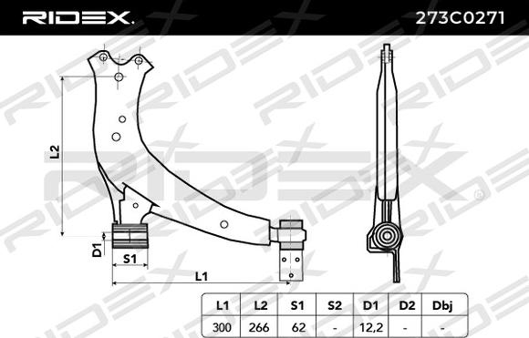 RIDEX 273C0271 - Рычаг подвески колеса unicars.by