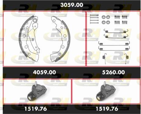 Roadhouse 3059.00 - Комплект тормозных колодок, барабанные unicars.by