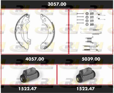 Roadhouse 3057.00 - Комплект тормозных колодок, барабанные unicars.by